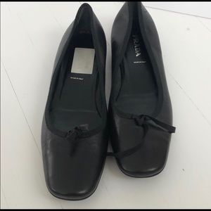 Black leather Prada shoes
